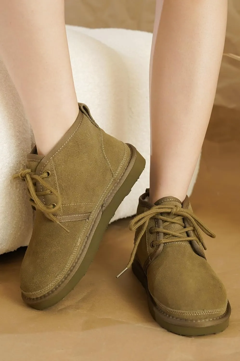 Project Cloud Ankle Boots for Women - Genuine Suede Shoes with Memory Foam Insole - Non-Slip Mini Winter Boots Shoes for Women 2025 (Julee)