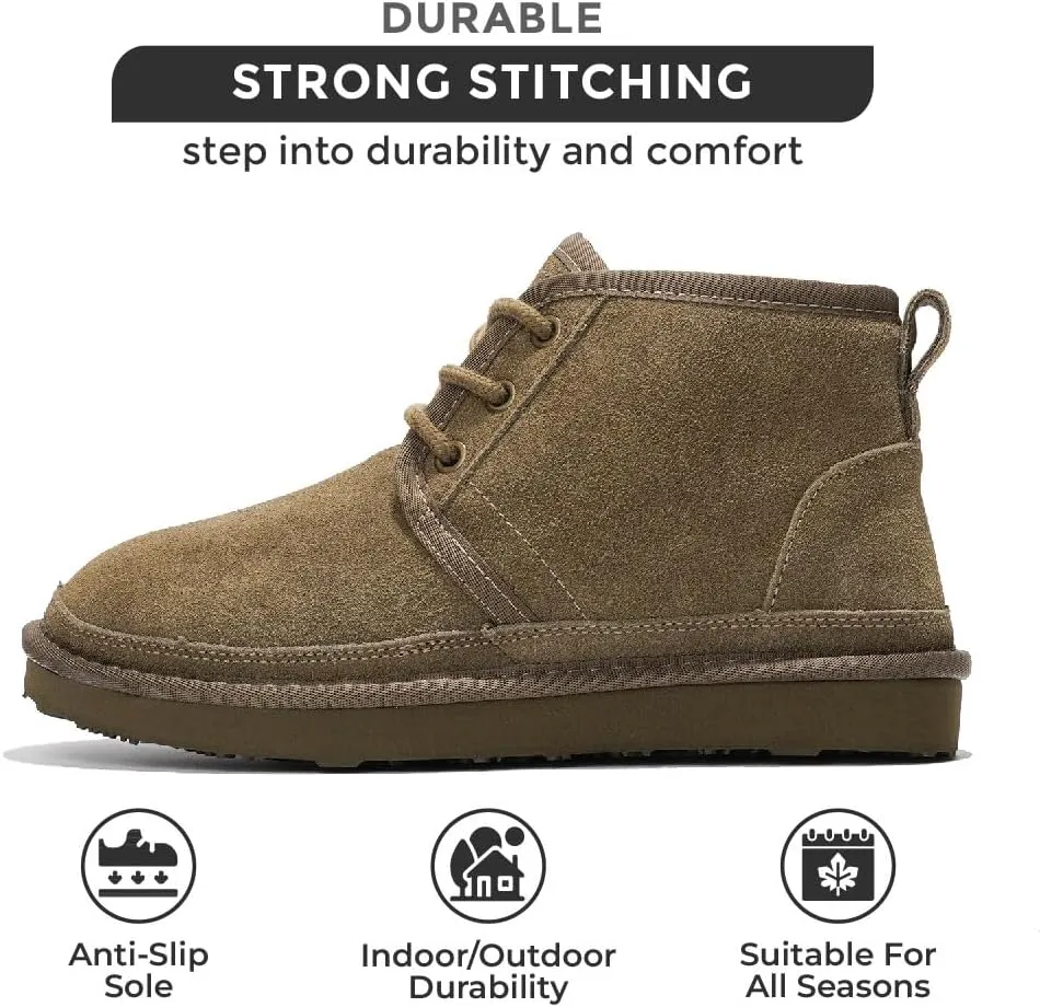 Project Cloud Ankle Boots for Women - Genuine Suede Shoes with Memory Foam Insole - Non-Slip Mini Winter Boots Shoes for Women 2025 (Julee)