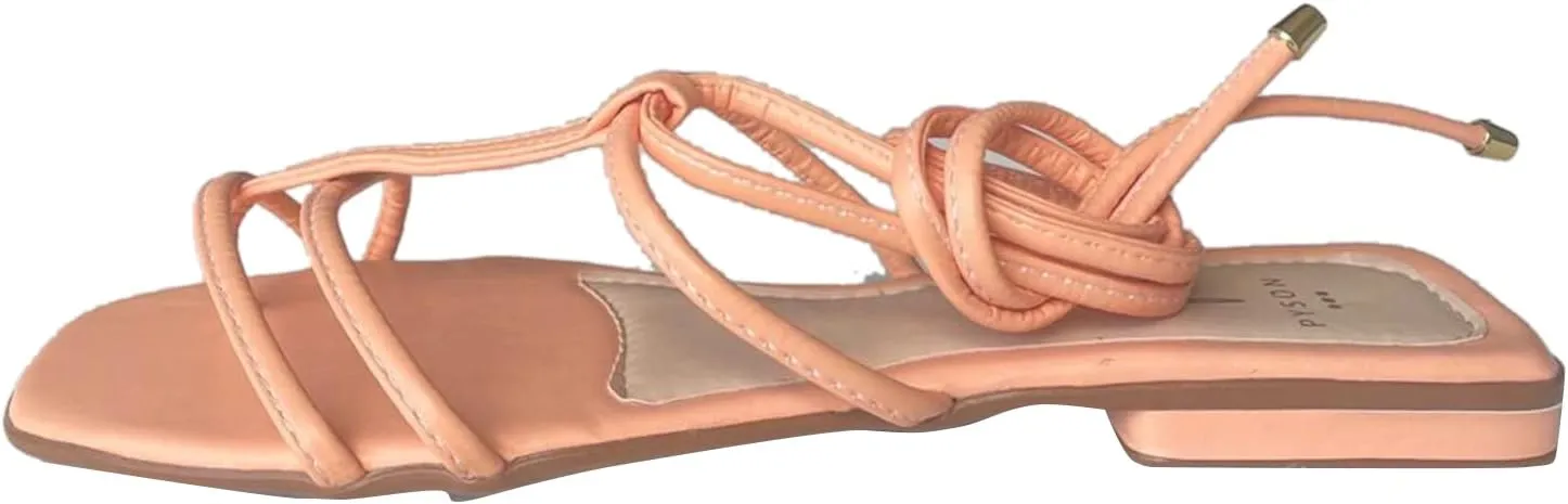 Pyson Faux Leather Fashionable, Comfortable & Durable Perfectly Fit Flat Sandals Lace Up Footwear For Women and Girl