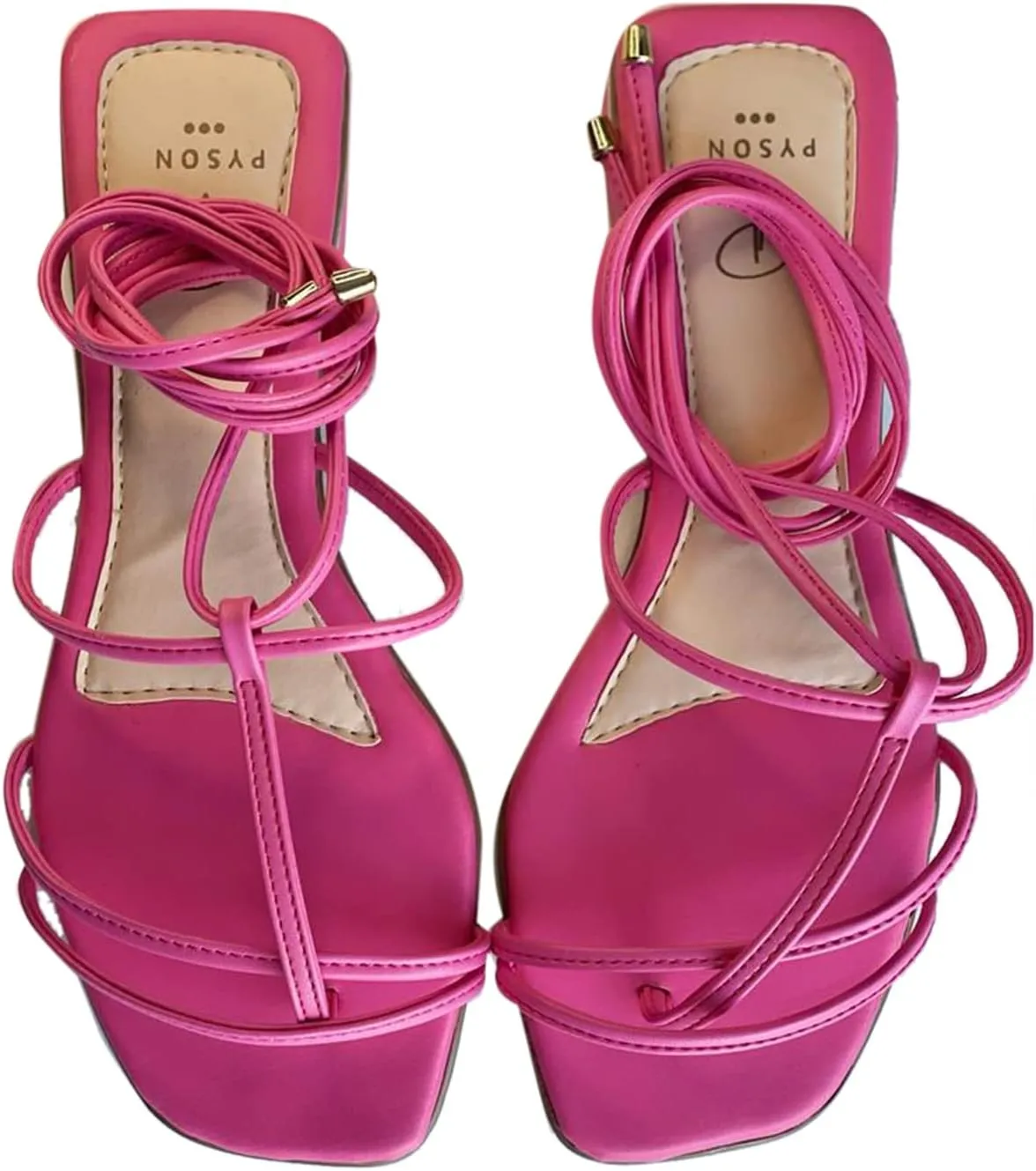Pyson Faux Leather Fashionable, Comfortable & Durable Perfectly Fit Flat Sandals Lace Up Footwear For Women and Girl