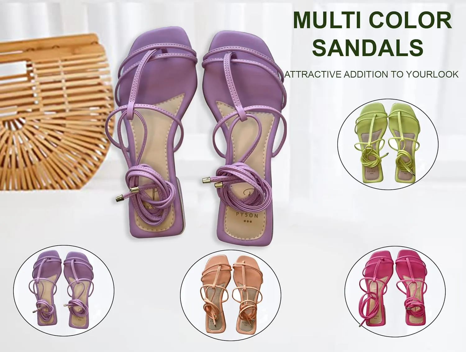 Pyson Faux Leather Fashionable, Comfortable & Durable Perfectly Fit Flat Sandals Lace Up Footwear For Women and Girl