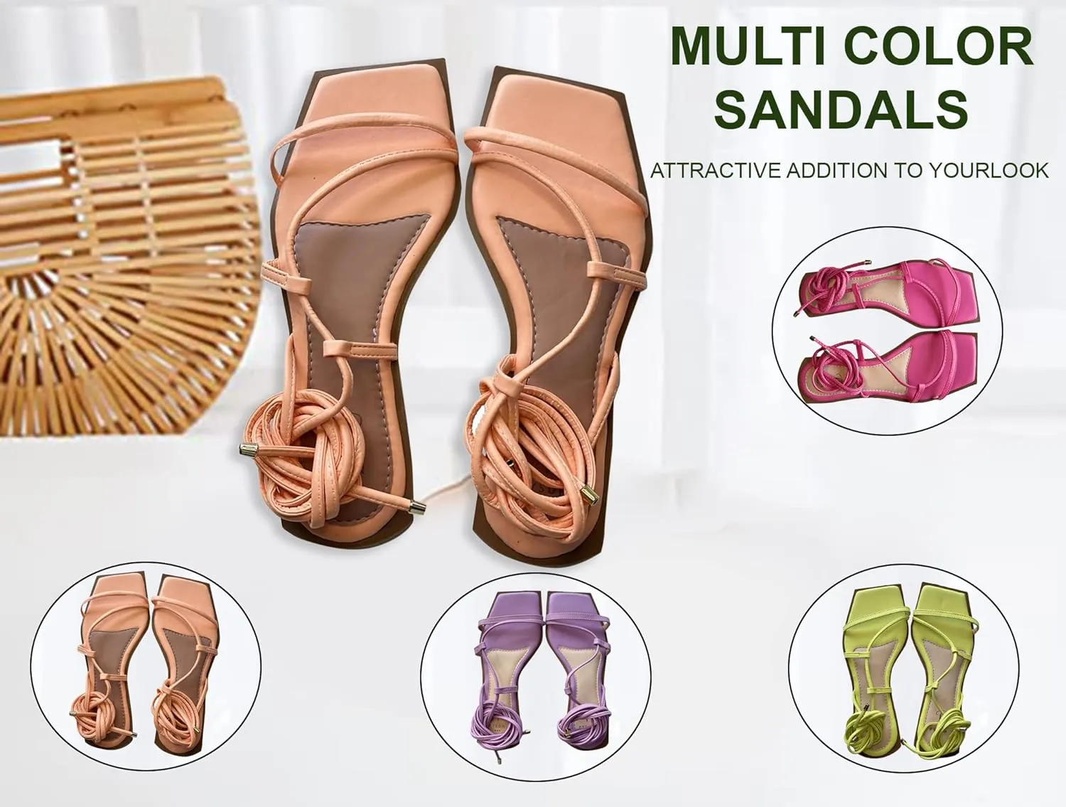Pyson Faux Leather Fashionable, Comfortable & Durable Perfectly Fit Flat Sandals Lace Up Footwear For Women and Girls