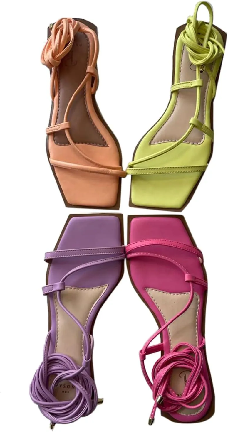Pyson Faux Leather Fashionable, Comfortable & Durable Perfectly Fit Flat Sandals Lace Up Footwear For Women and Girls