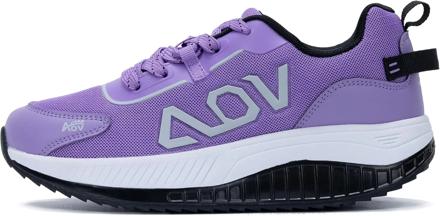 QAUPPE Women Walking Shoes with Arch Support, Orthotic Platform Sneakers Plantar Fasciitis Tennis Shoes Wide for Foot Pain Relief