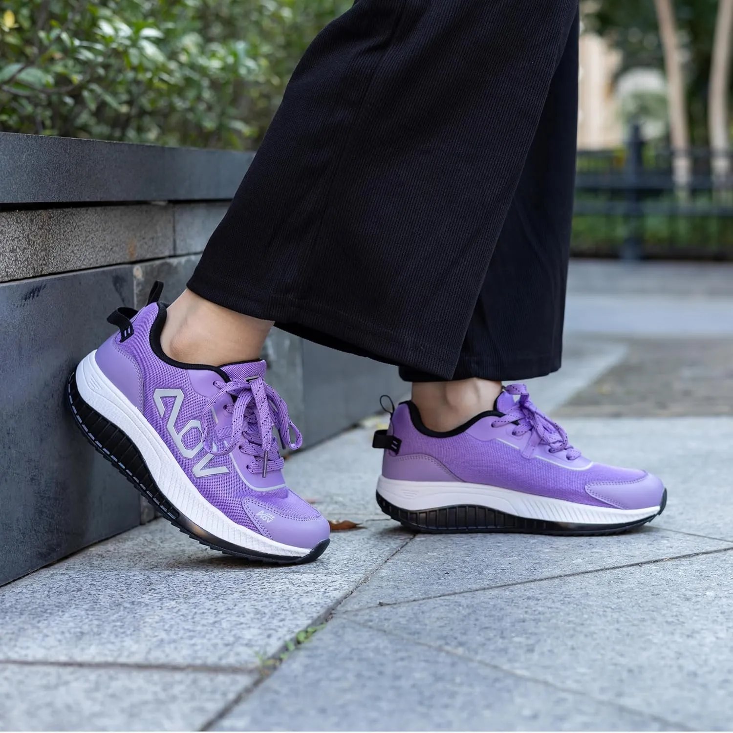QAUPPE Women Walking Shoes with Arch Support, Orthotic Platform Sneakers Plantar Fasciitis Tennis Shoes Wide for Foot Pain Relief