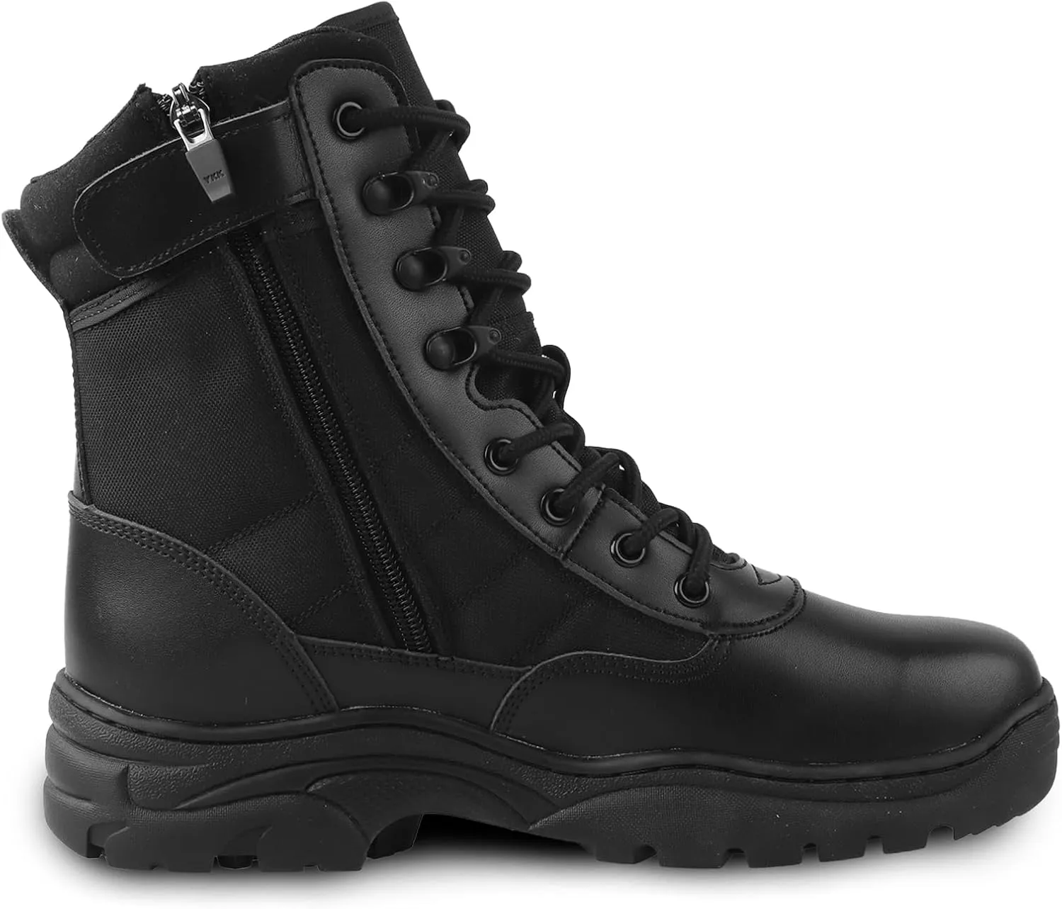 QUNLON Men's Military Side Zipper Tactical Boots Lightweight Breathable 8 inch Combat Outdoors Boots