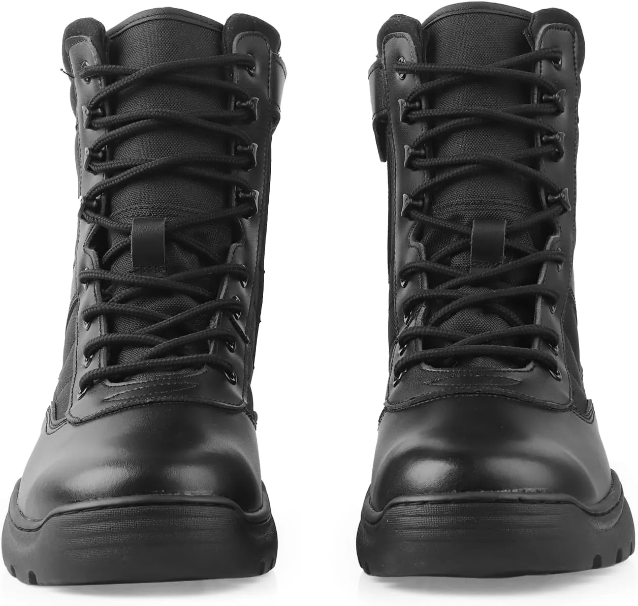 QUNLON Men's Military Side Zipper Tactical Boots Lightweight Breathable 8 inch Combat Outdoors Boots