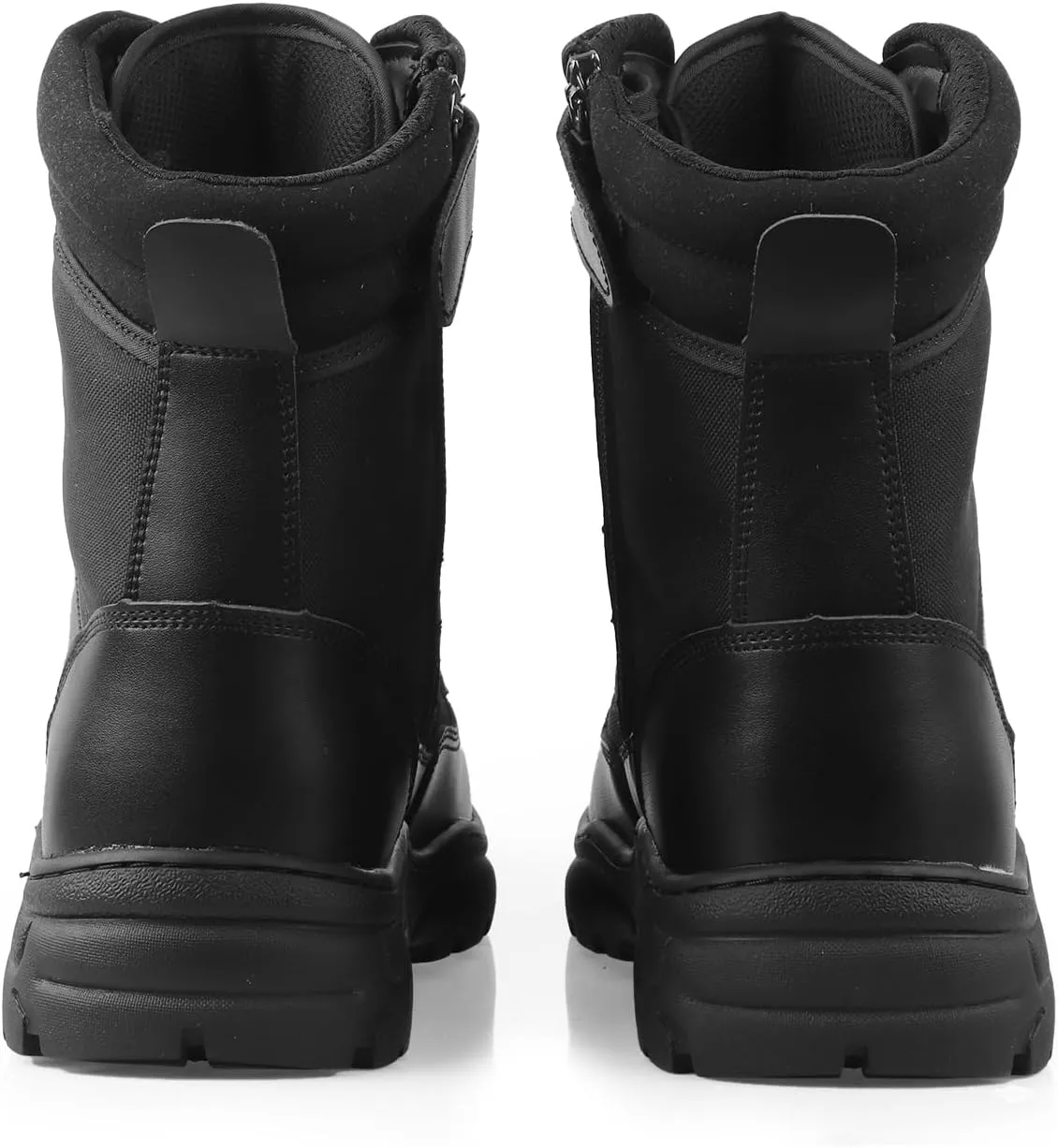 QUNLON Men's Military Side Zipper Tactical Boots Lightweight Breathable 8 inch Combat Outdoors Boots