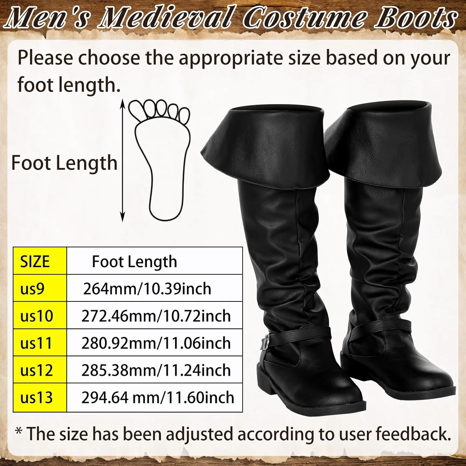 Ramede Medieval Pirate Boots Men Halloween Renaissance Boots Gothic Cosplay Costume for Men