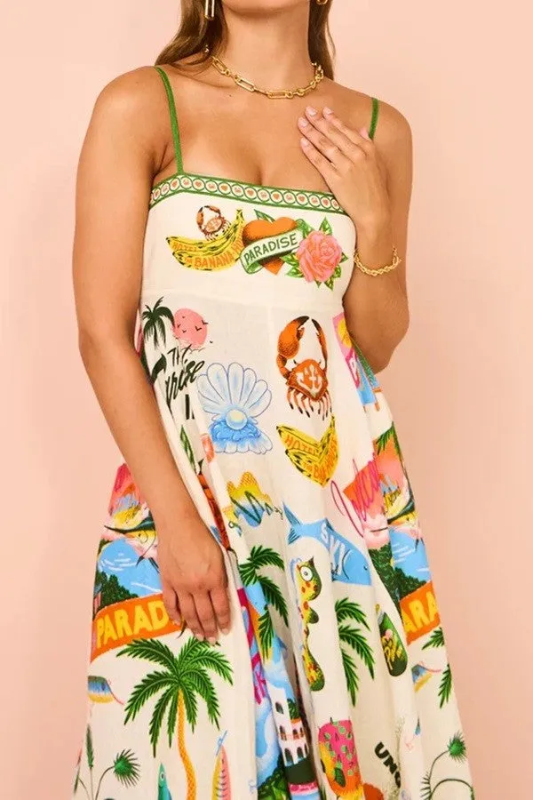 Resort Print Maxi Dress
