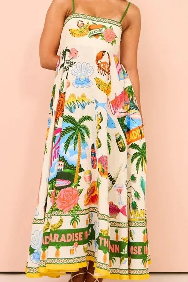 Resort Print Maxi Dress