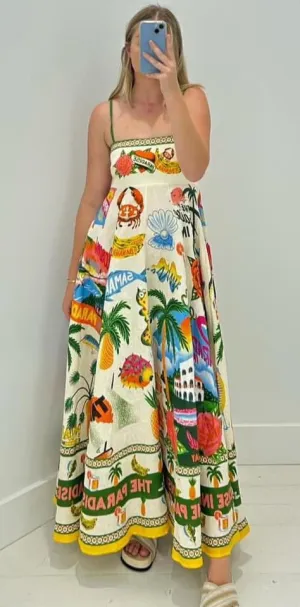 Resort Print Maxi Dress