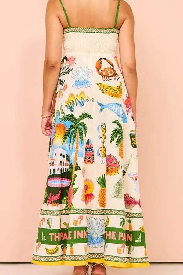 Resort Print Maxi Dress