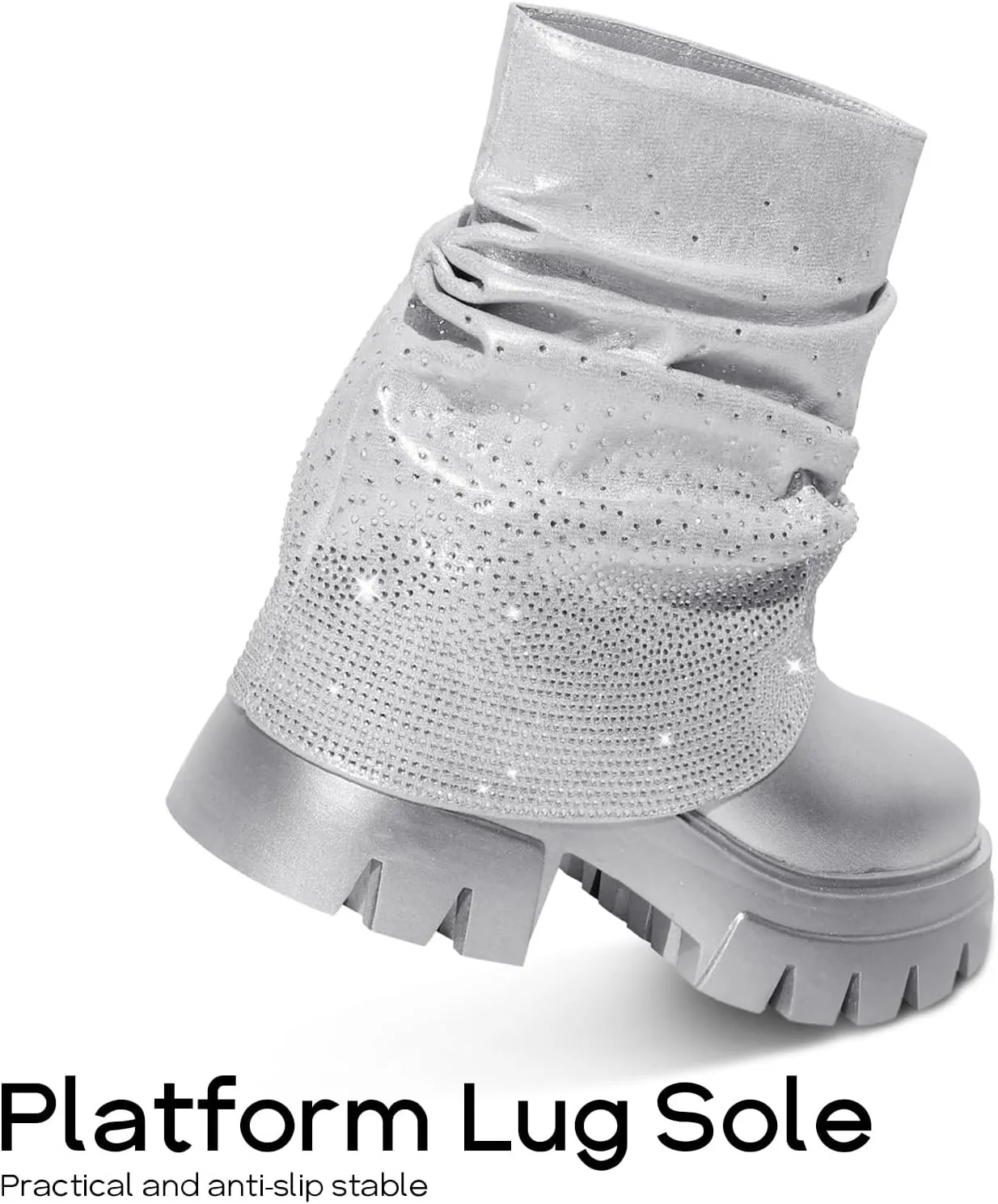 RKQ Zebra platform combat boots for women Low Chunky Heel Adjustable Lace-Up Vamp Inside Zipper Mid Calf Boots Fashion Party Daily Wear leisure Lug Sole Boots