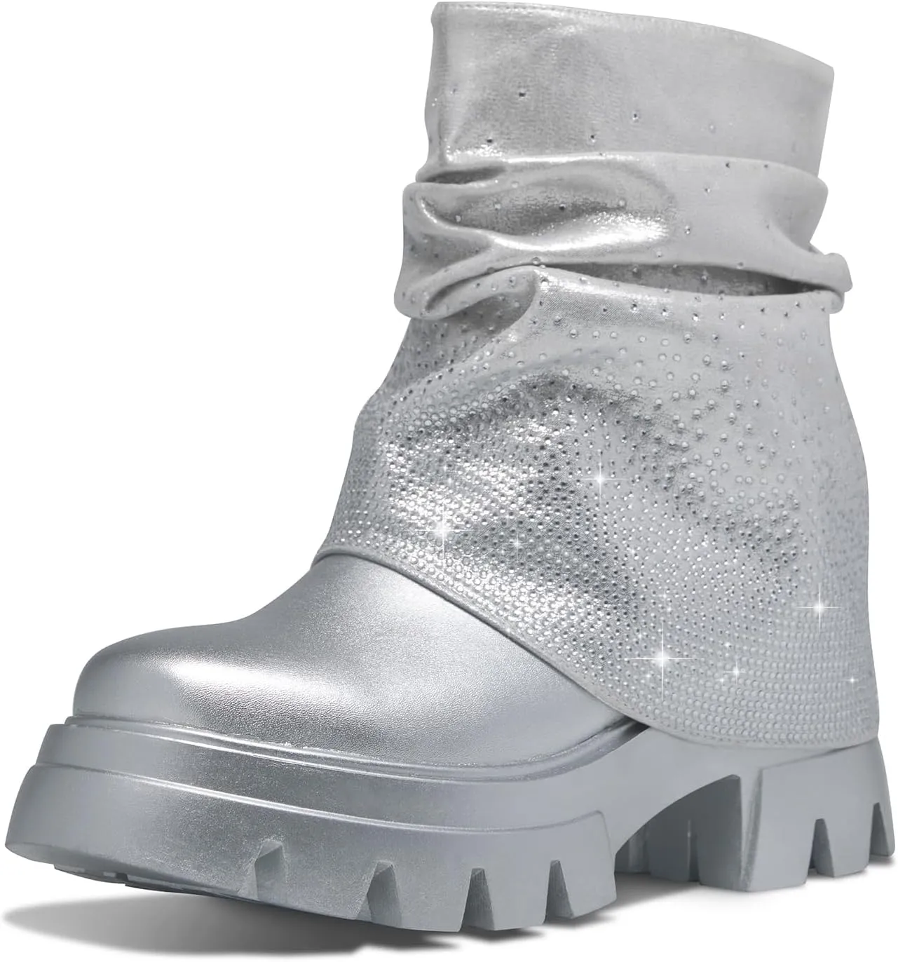 RKQ Zebra platform combat boots for women Low Chunky Heel Adjustable Lace-Up Vamp Inside Zipper Mid Calf Boots Fashion Party Daily Wear leisure Lug Sole Boots