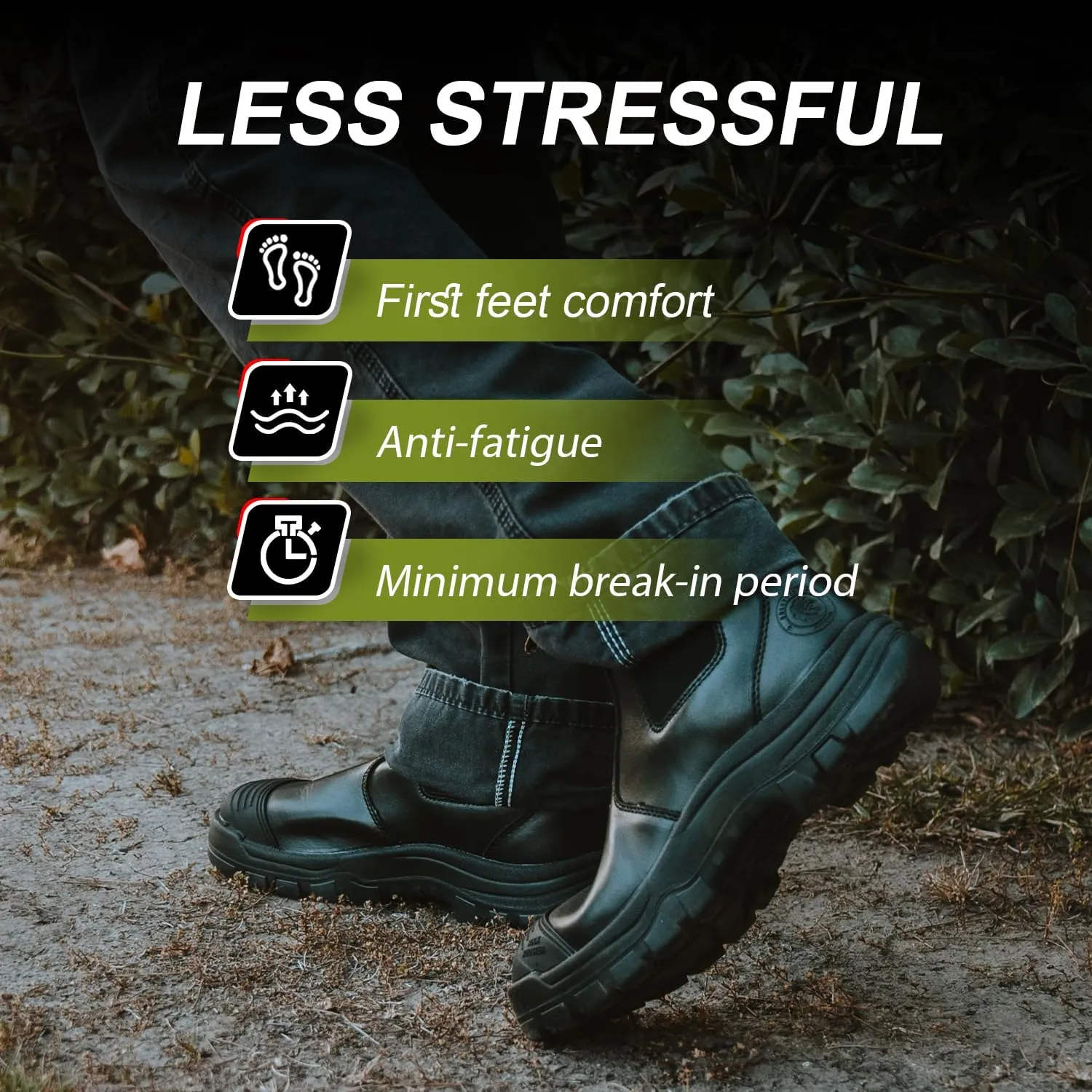ROCKROOSTER Work Boots for Men, 6" Soft Toe, Slip On Safety Oiled Leather Shoes, Static Dissipative, Breathable, Quick Dry AK227NT AK222NT