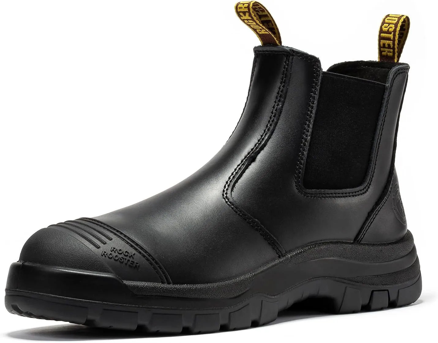 ROCKROOSTER Work Boots for Men, 6" Soft Toe, Slip On Safety Oiled Leather Shoes, Static Dissipative, Breathable, Quick Dry AK227NT AK222NT