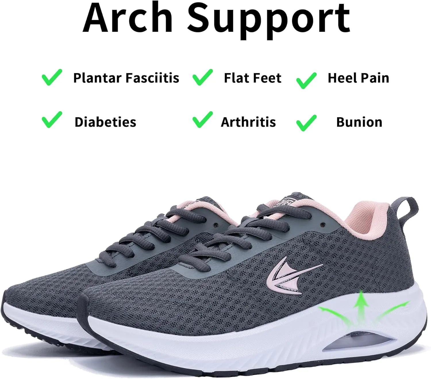 RomenSi Wide Toe Box Shoes Women Arch Support Walking Shoes Air Athletic Tennis Wide Width Sneakers for Plantar Fasciitis US 6-11