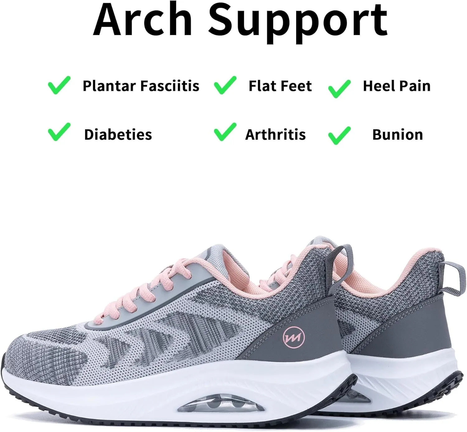 RomenSi Womens Arch Support Walking Shoes Orthotic Fashion Sneakers Tennis Shoes for Plantar Fasciitis Pain Relief US 5.5-11