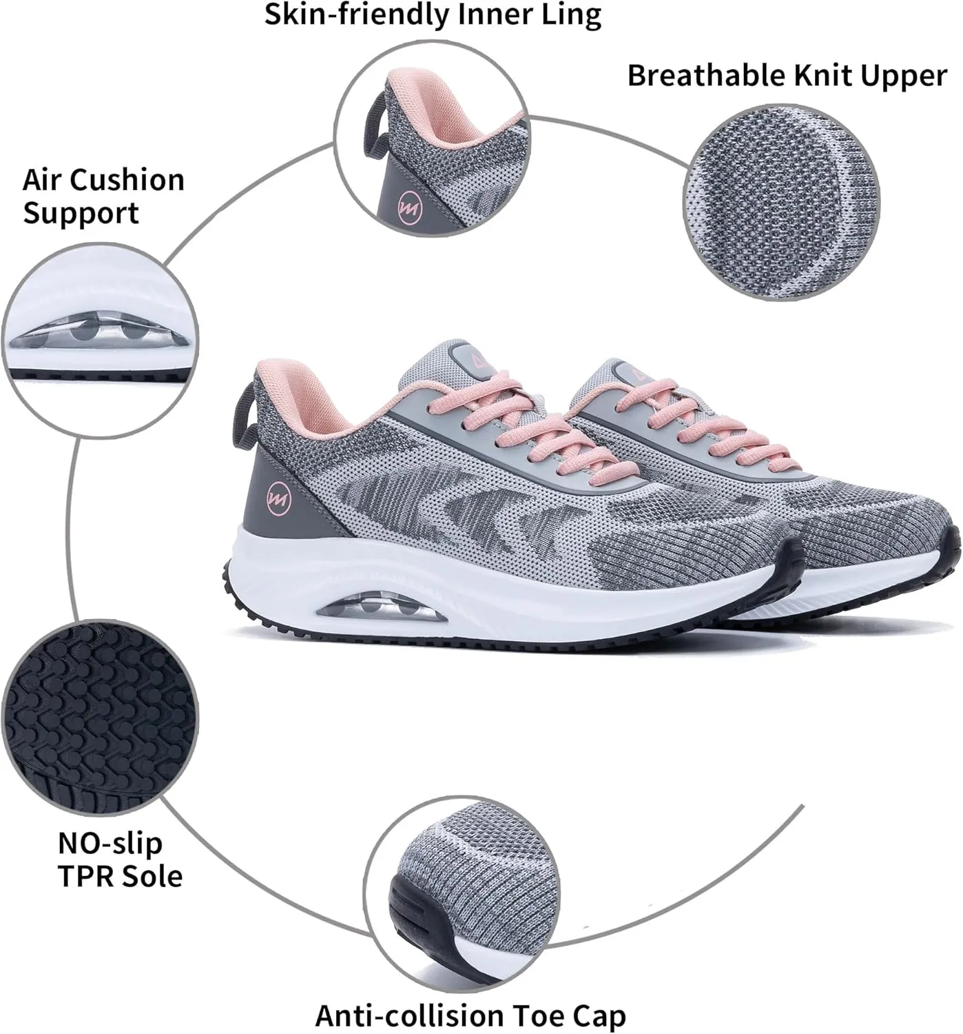 RomenSi Womens Arch Support Walking Shoes Orthotic Fashion Sneakers Tennis Shoes for Plantar Fasciitis Pain Relief US 5.5-11
