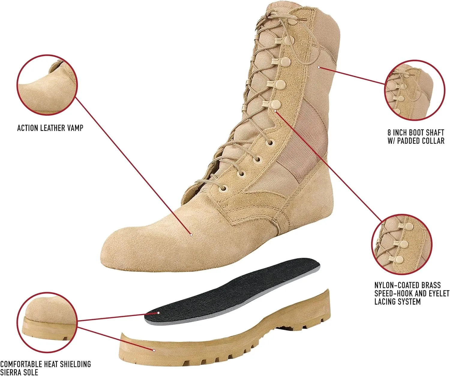 Rothco Sierra Sole Tactical Boots – 8 Inch – Sturdy and Reliable Footwear for Any Adventure
