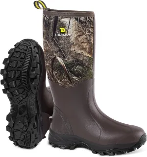 Rubber Boots for Men & Women with Steel Shank, Reliable 6mm Neoprene Waterproof Insulated Rain Boots, Warm Anti-slip High Traction Multi-season Dry Mud Boot for Outdoor Work Hunting, Size 5-14