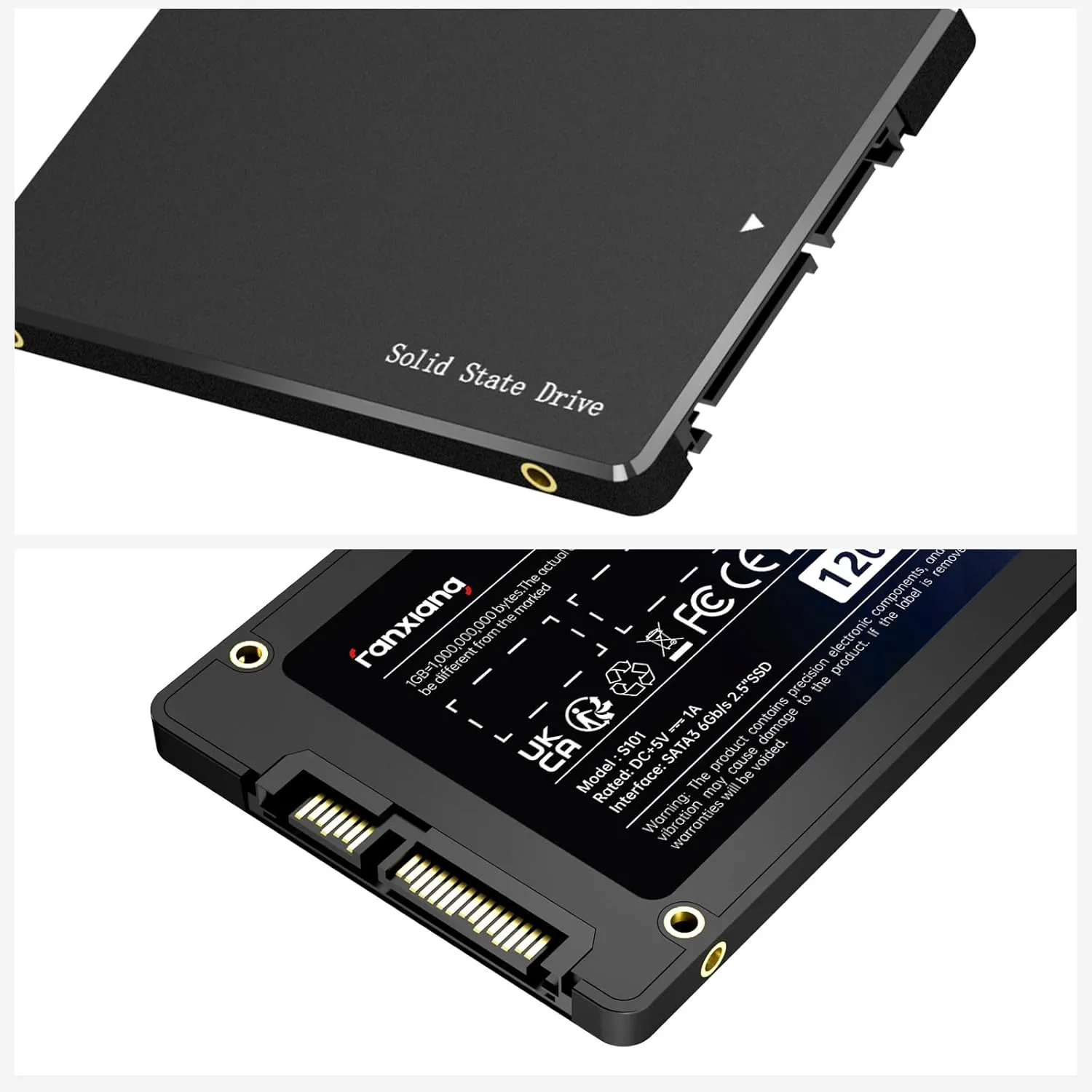 S101 SATA SSD 1TB, Internal State Drive SATA III 6Gb/s 2.5" SSD Sata, UP to 550MB/s, 1TB Internal Drive Solid State Hard Drive, Upgrade Laptop PC and Desktops