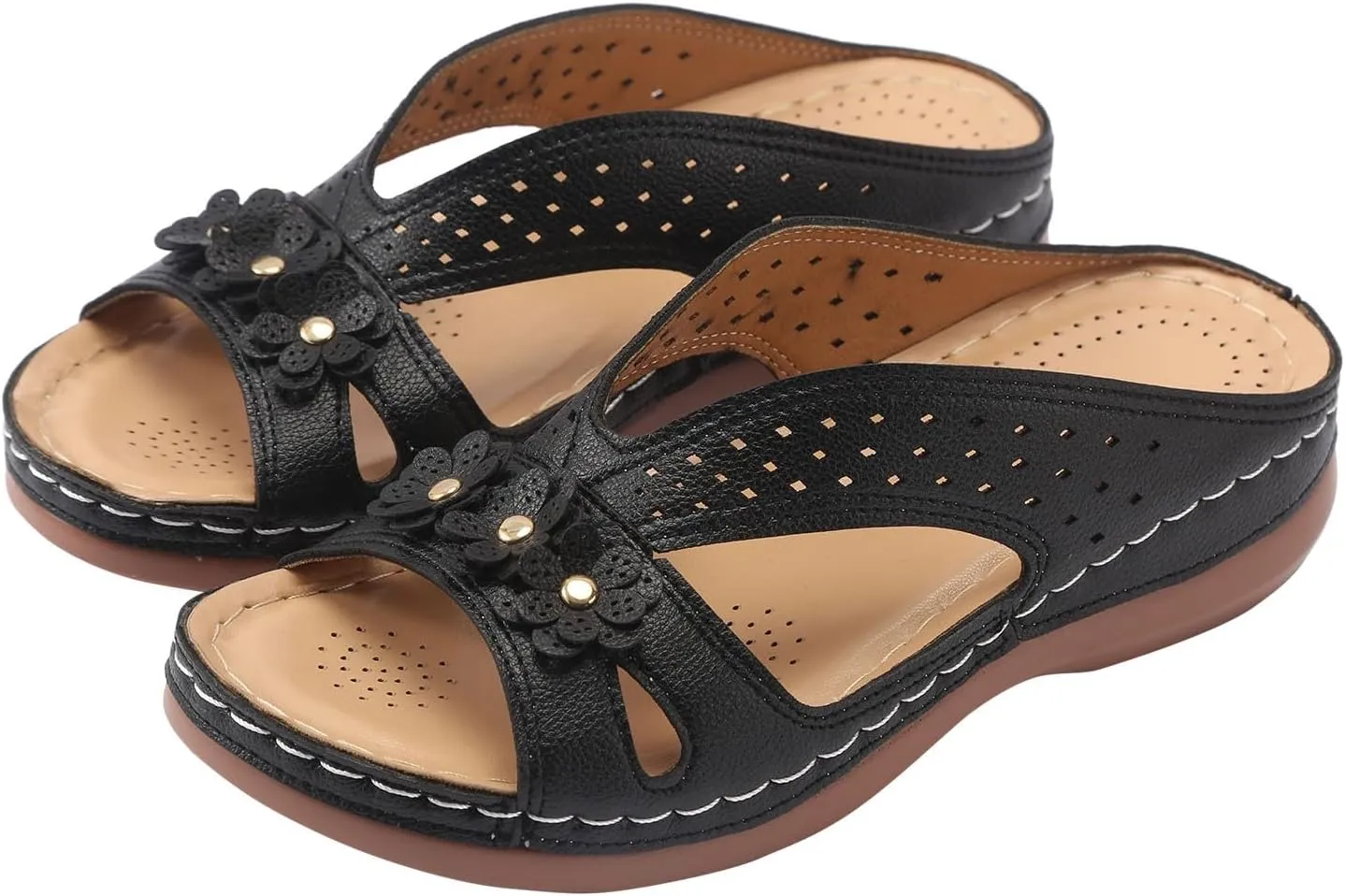Sandals for Women Wedge Shoes Slip on Dressy Slippers Summer Comfortable Slides Sandals Arch Support Shoes2