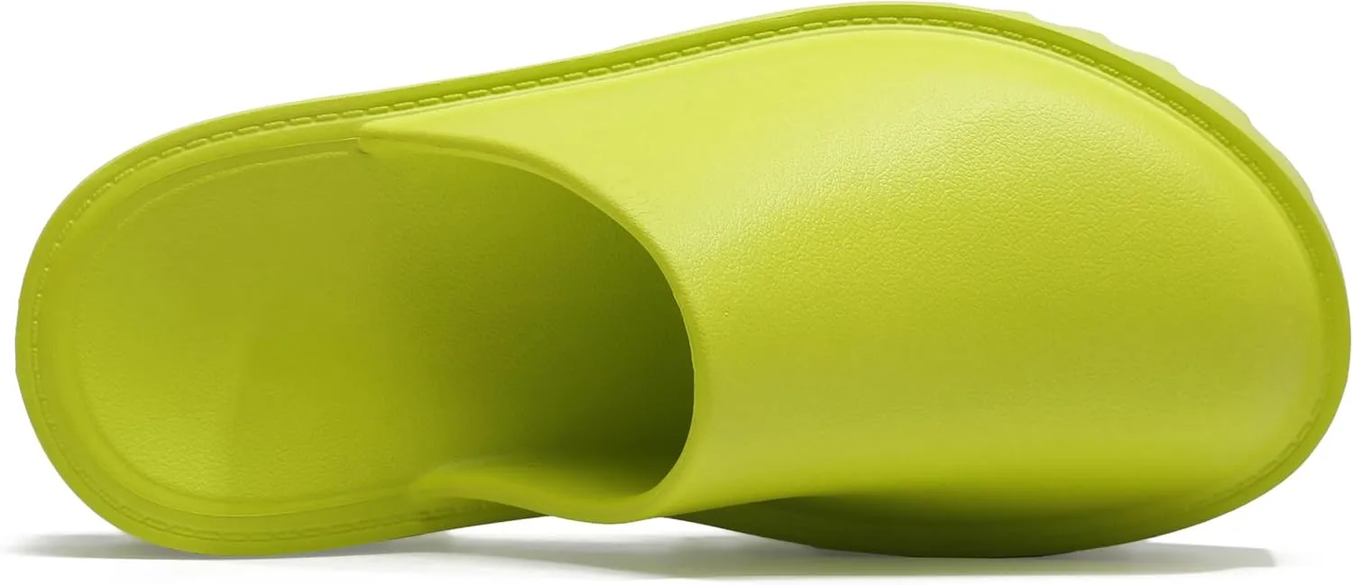 SANIOOOI Women's Platform Mules Colgs,Slip on Wedge Thick Sole Colg Slippers Cute Fashion Vacation Heeled Flatform Sandals Water Beach Comfort Soft Shoe
