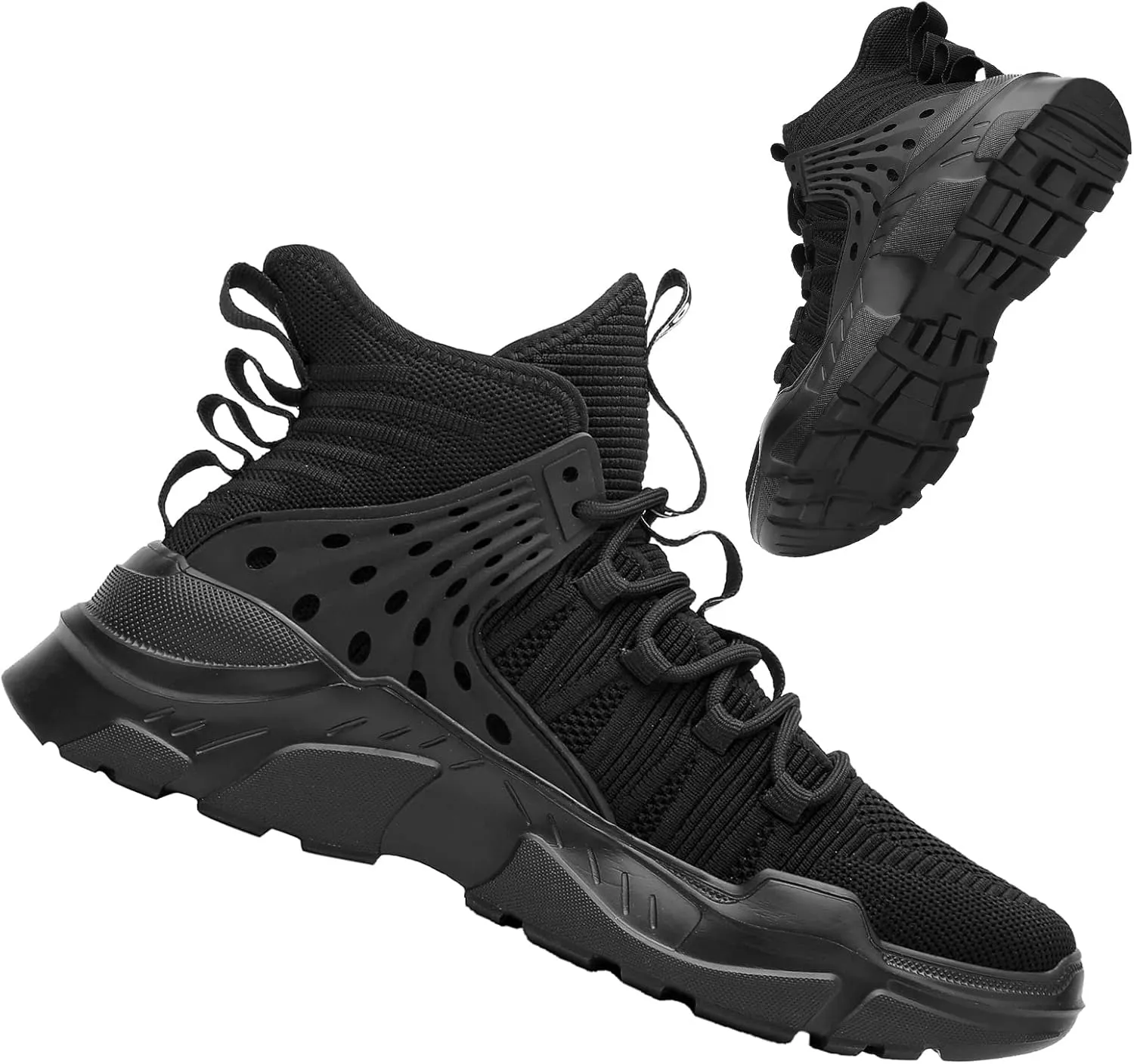 SANNAX Fashion Mens Walking Running Shoes High Top Sock Sneakers Stylish Tennis Shoes Non Slip Lightweight Athletic Sports Gym Shoes