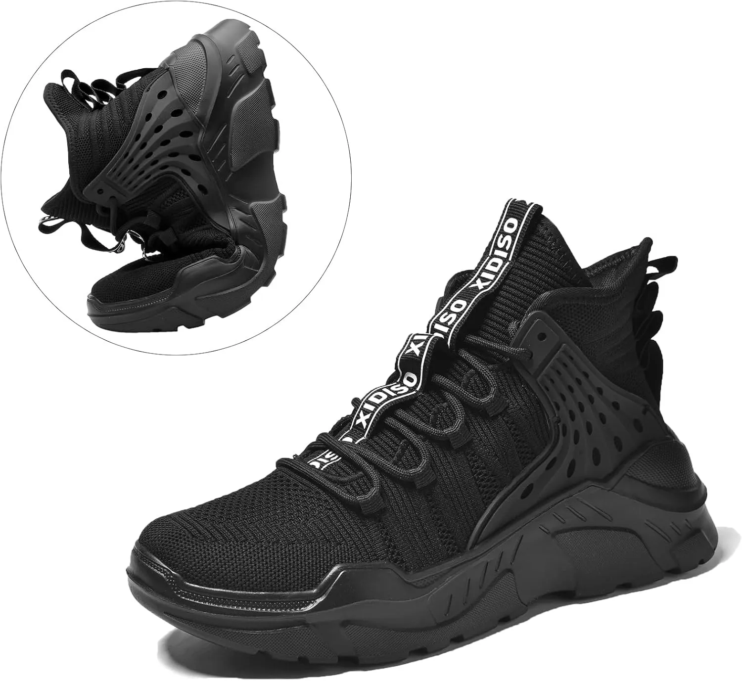SANNAX Fashion Mens Walking Running Shoes High Top Sock Sneakers Stylish Tennis Shoes Non Slip Lightweight Athletic Sports Gym Shoes