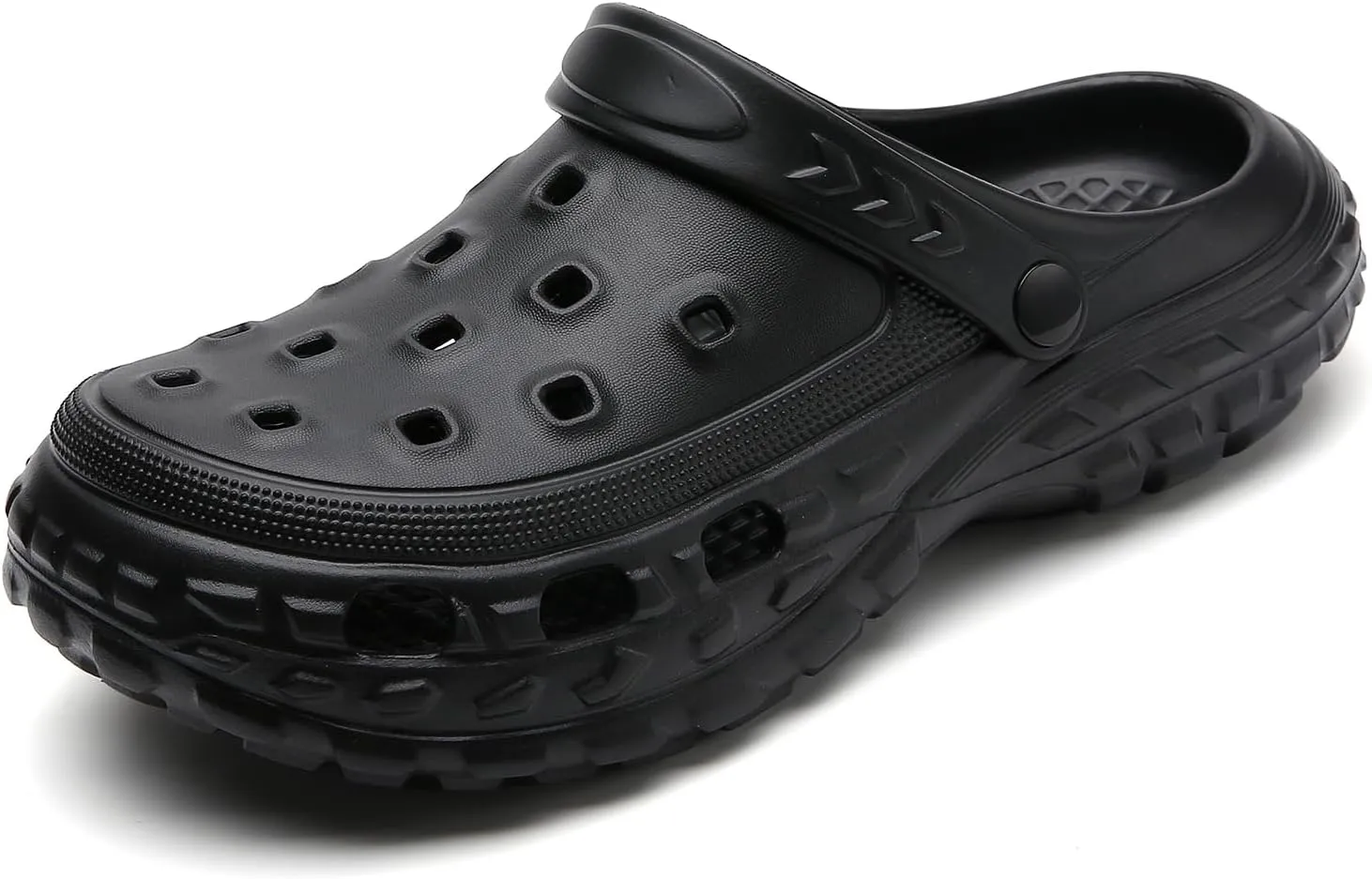 SECHRITE Men's and Women's Garden Shoes Slip-on Clogs Water Beach Pool Sandals with Adjustable Heel Strap Casual Indoor Outdoor Slippers