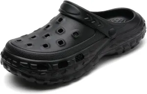 SECHRITE Men's and Women's Garden Shoes Slip-on Clogs Water Beach Pool Sandals with Adjustable Heel Strap Casual Indoor Outdoor Slippers