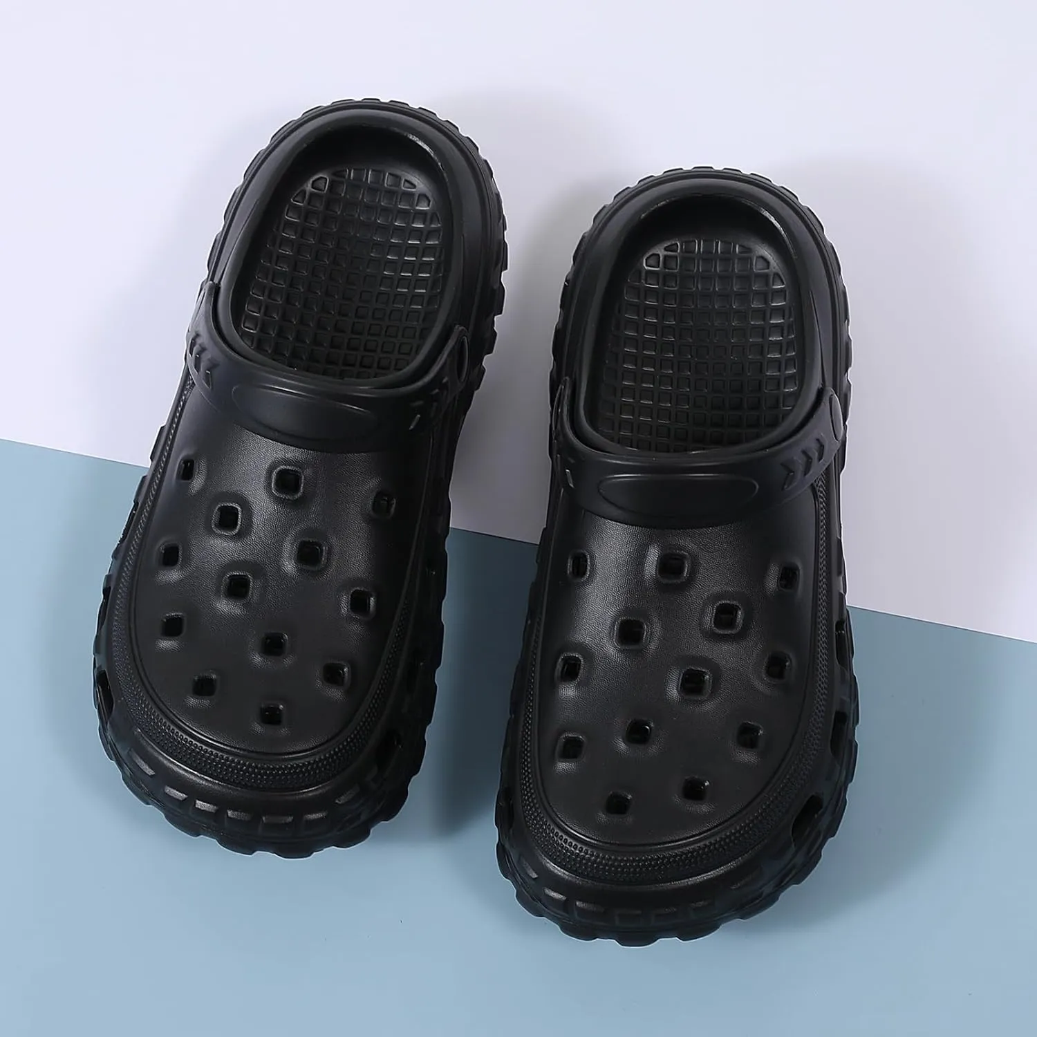 SECHRITE Men's and Women's Garden Shoes Slip-on Clogs Water Beach Pool Sandals with Adjustable Heel Strap Casual Indoor Outdoor Slippers