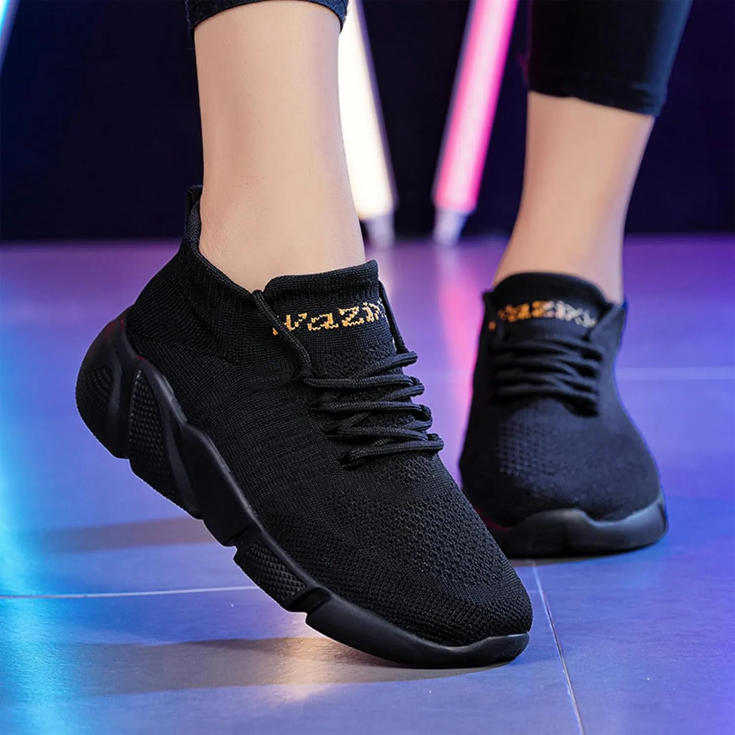 Semshedy Orthopedic Walking Platform Sneakers, Breathable Soft Shoes Mesh Casual Slip On Lightweight Arch Support Shoes