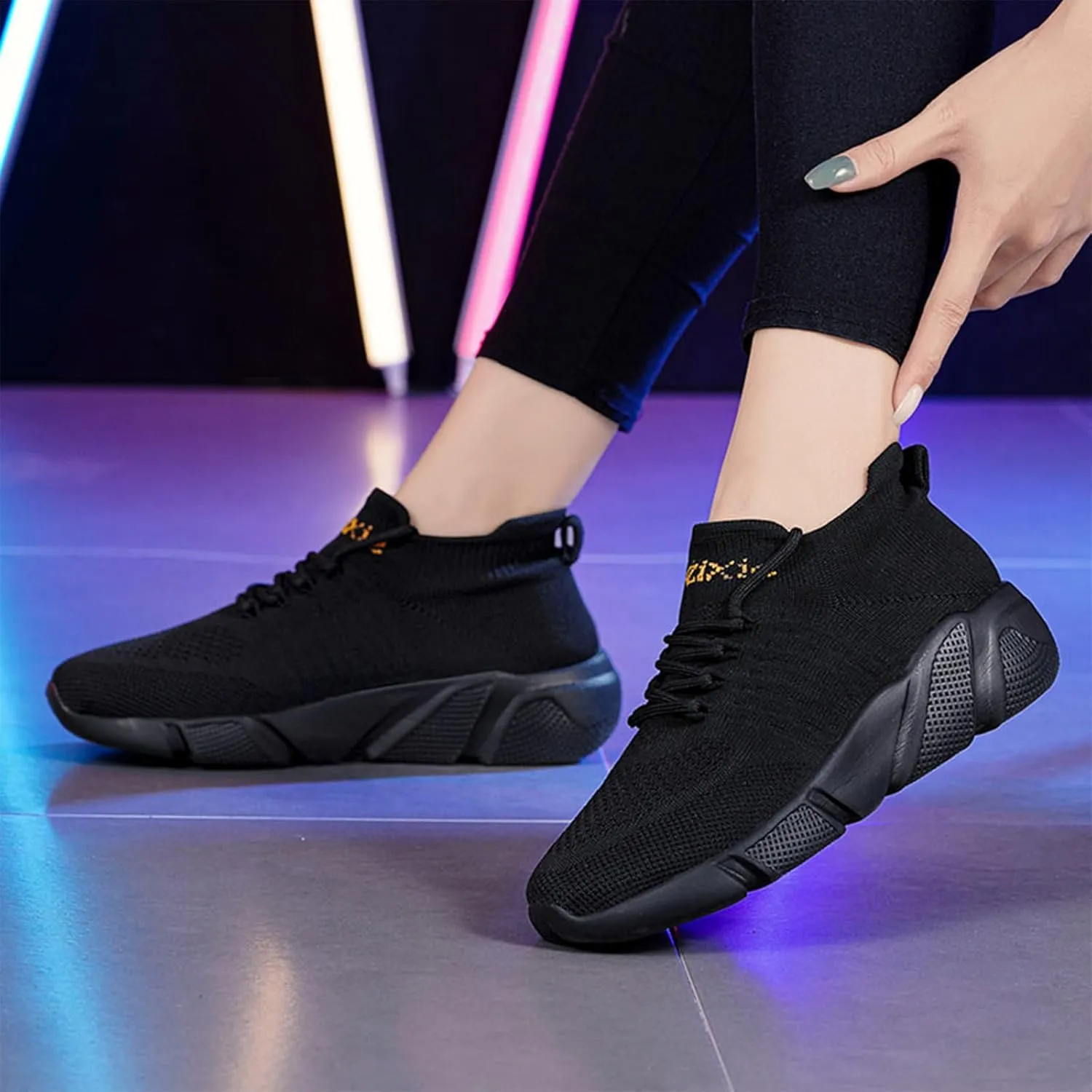 Semshedy Orthopedic Walking Platform Sneakers, Breathable Soft Shoes Mesh Casual Slip On Lightweight Arch Support Shoes
