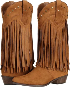 SheSole Women's Cowboy Boots Fringe Western Boots