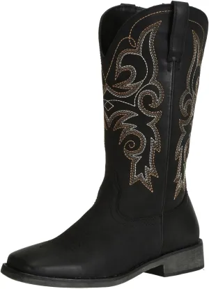 SheSole Women's Wide Width Cowboy Boots Square Toe Mid Calf Western Cowgirl Boots