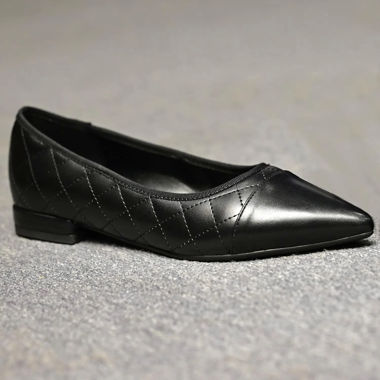 SHODENSE Women Casual Cap Toe Flats Slip on Pointed Toe Ballet Flats Two Tone 0.5" Low Flat Heel Pumps Comfort Colorblock Basic Flat Dress Shoes Work Chic Driver Flats Fall 4-11 M US