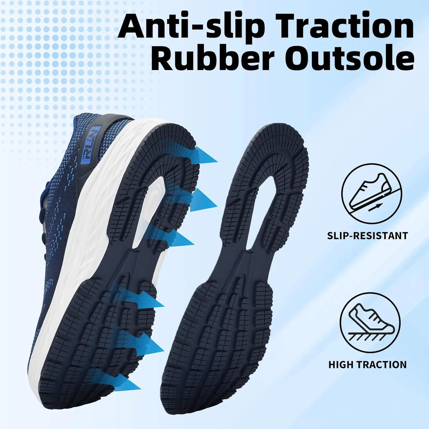 Slow Man Wide Toe Box Shoes for Men - Cushioned Road Running Shoe Non Slip Mens Walking Sneakers for Wide Feet Comfortable Athletic Gym Workout Sneaker