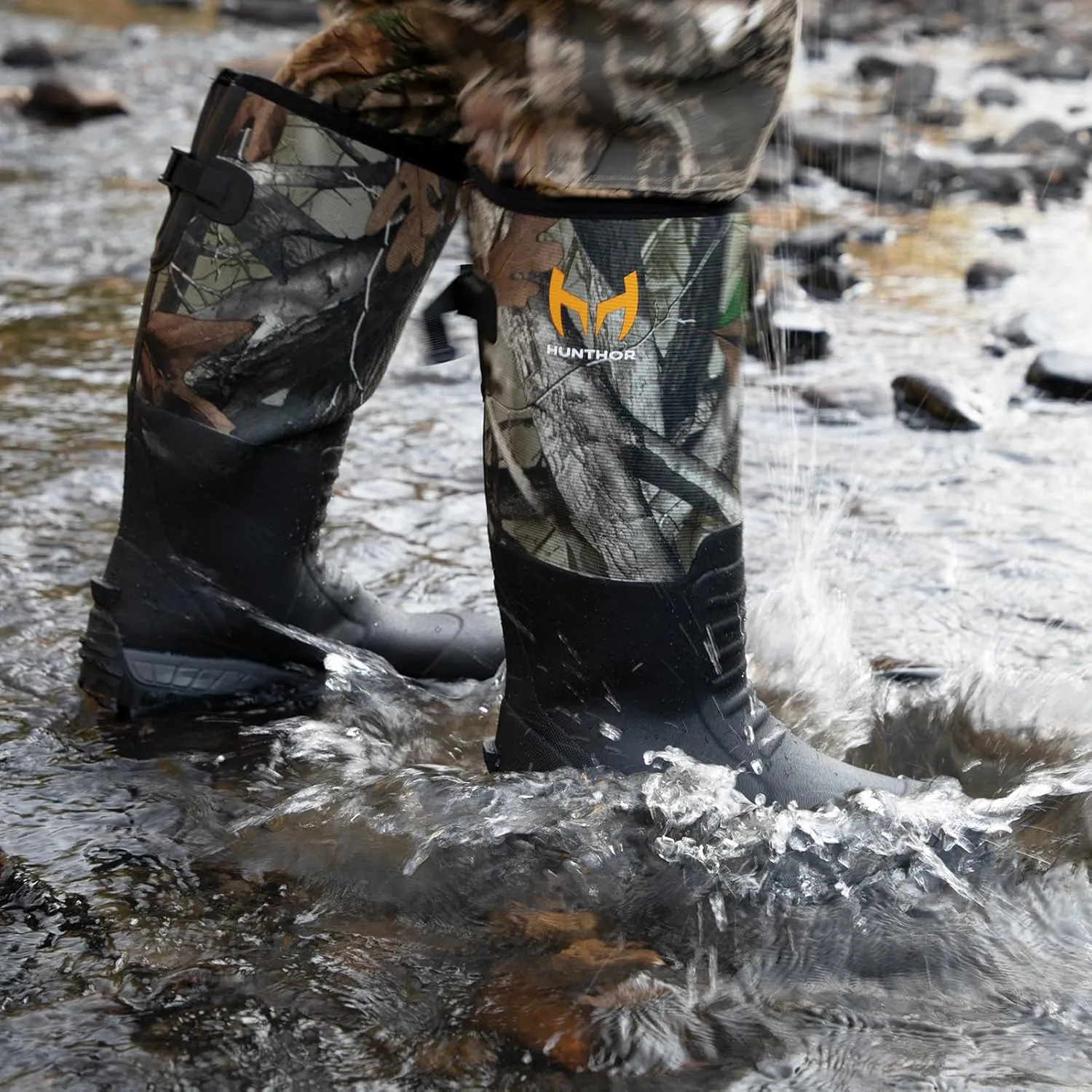 Snake Boots for Men, Waterproof Hunting Boots, Insulated Rubber Boots, 6mm Neoprene Work Boots for Outdoor, Farming, Gardening and Fishing Size 7-14