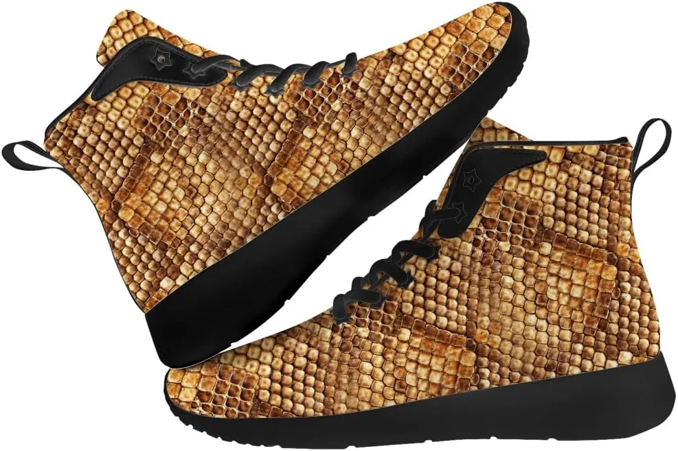 Snake Shoes for Men Women Snake Skin High Top Sneakers High Top Shoes Gifts for Women Men