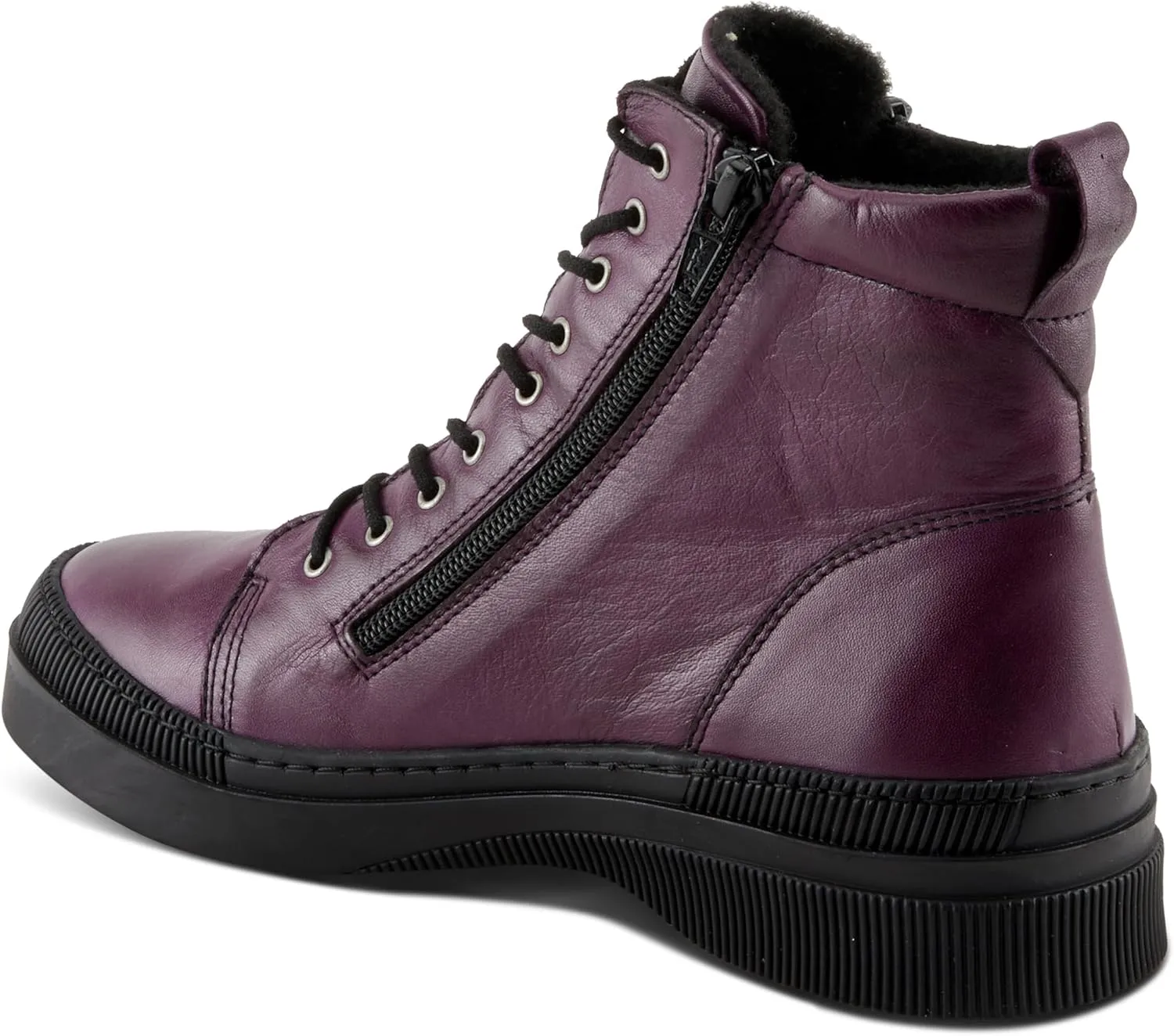 Spring Step Women's HOYLEIN Combat Boots with Double Zipper, Rich Leathers, and Removable Insoles