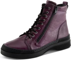 Spring Step Women's HOYLEIN Combat Boots with Double Zipper, Rich Leathers, and Removable Insoles