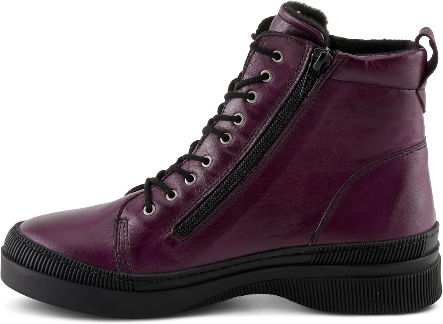 Spring Step Women's HOYLEIN Combat Boots with Double Zipper, Rich Leathers, and Removable Insoles