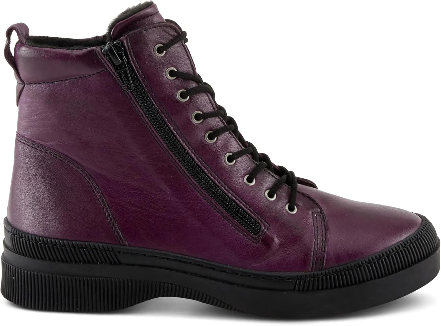 Spring Step Women's HOYLEIN Combat Boots with Double Zipper, Rich Leathers, and Removable Insoles
