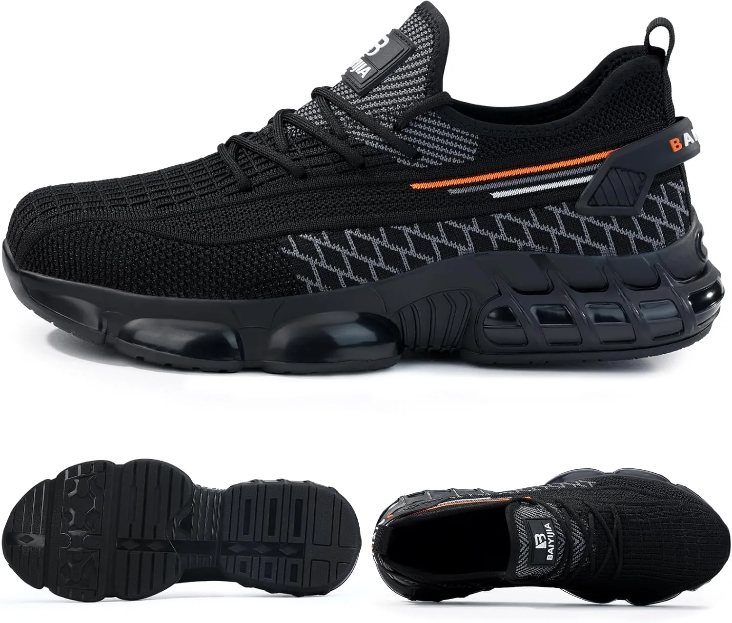 Steel Toe Shoes for Men Lightweight Work Shoes Construction Industrial Work Tennis Shoes Safety Shoes Comfortable Steel Toe Sneakers for Men Women