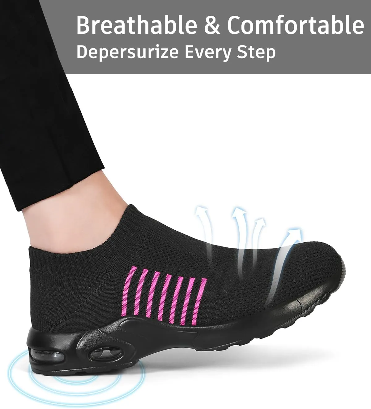 Steel Toe Shoes for Women with Arch Support, Lightweight Comfortable Work Safety Shoes Slip Resistant Indestructible Sneakers
