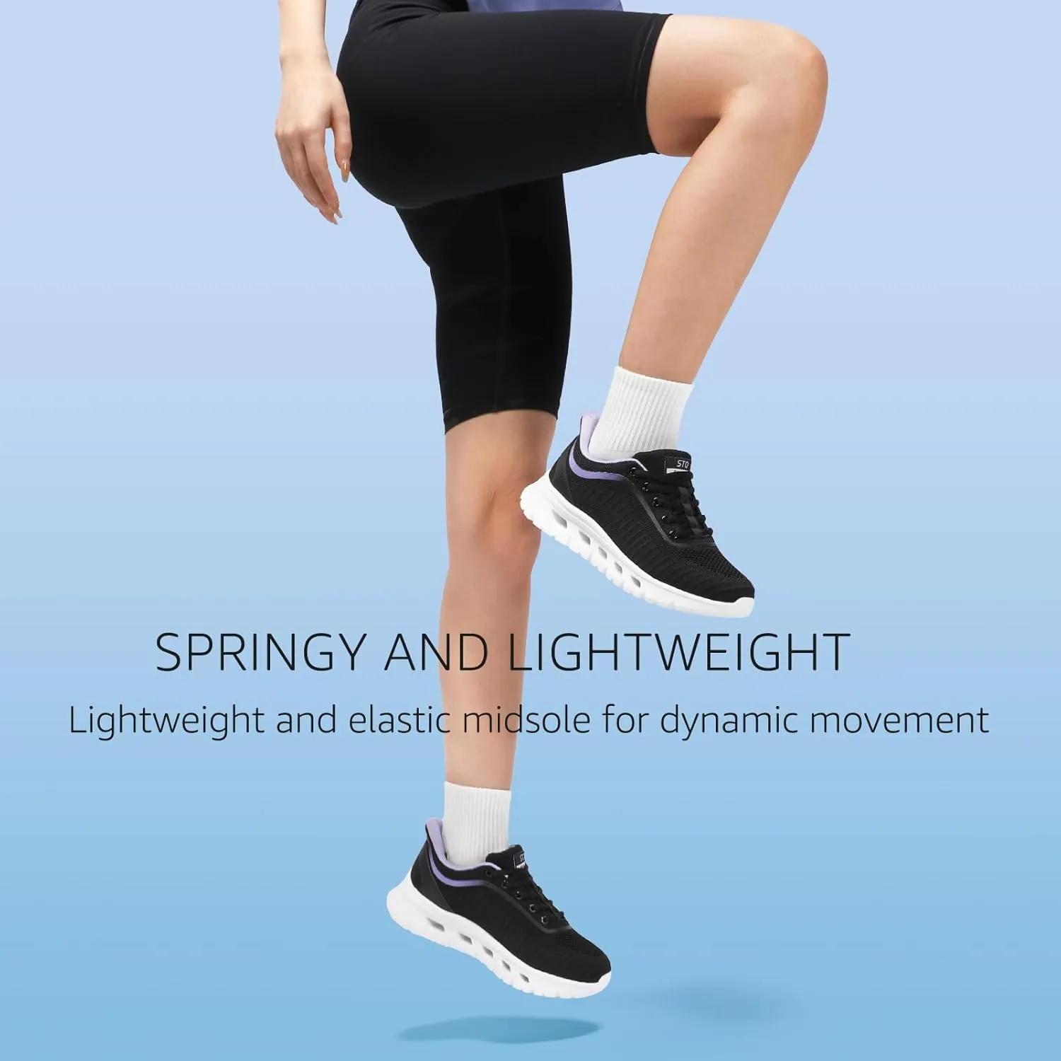 STQ Road Running Shoes for Womens Breathable Walking Tennis Sneakers Women Athletic Gym Workout Cushion Sport Training Fitness Cushioned Lightweight Comfort Plantar Fasciitis