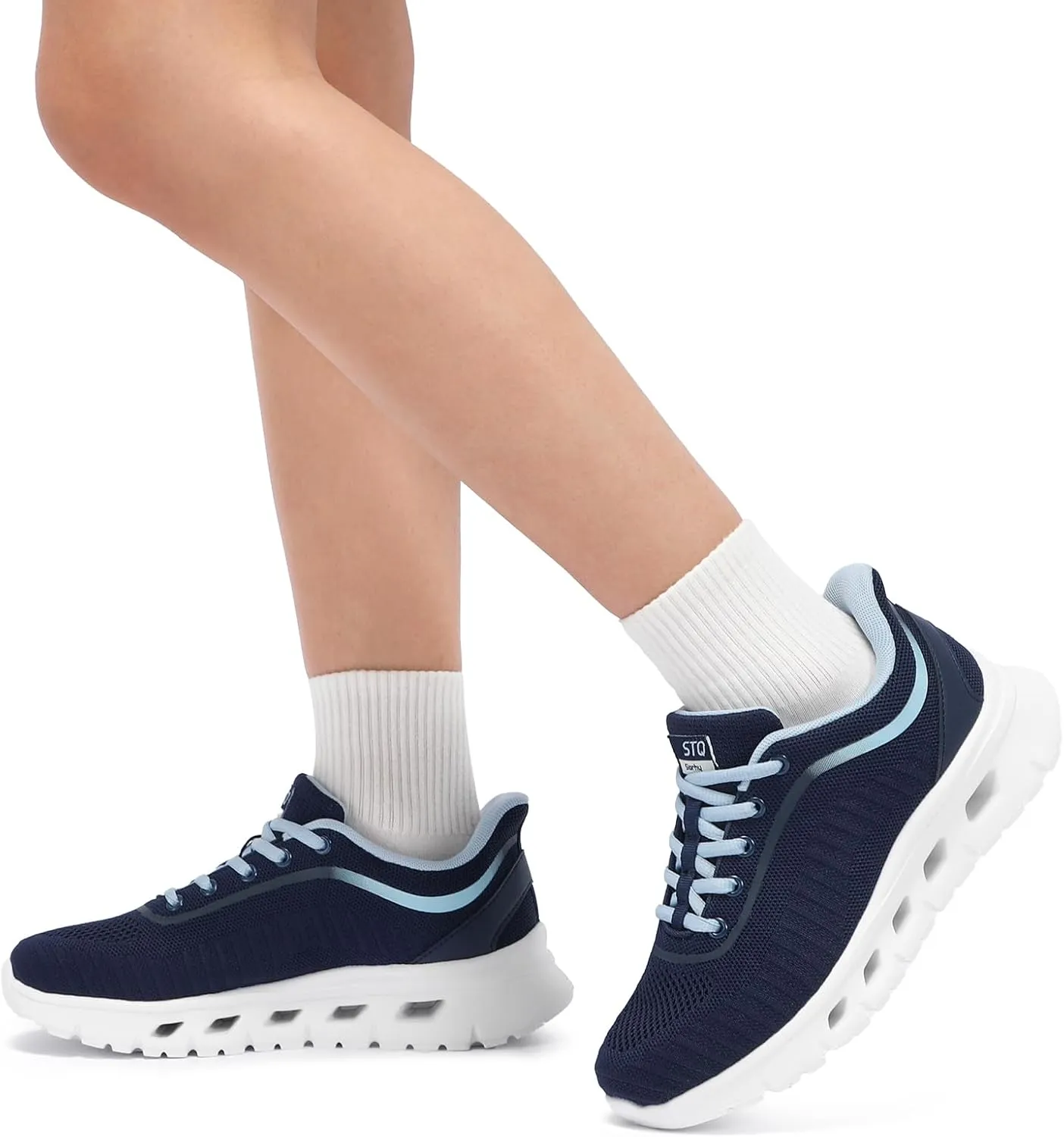 STQ Road Running Shoes for Womens Breathable Walking Tennis Sneakers Women Athletic Gym Workout Cushion Sport Training Fitness Cushioned Lightweight Comfort Plantar Fasciitis